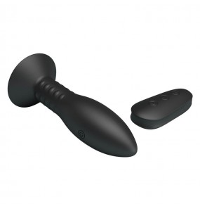 MR PLAY - Remote-Controlled Rotation Beads Anal Plug (Chargeable - Black)